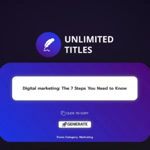 Unlimited Titles – Blog Title Generator