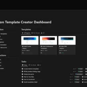 Notion Template Creator Dashboard
