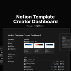 Notion Template Creator Dashboard